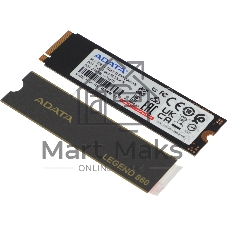 Накопитель SSD ADATA LEGEND 860, 2Tb, PCIe 4.0 x4, M.2 2280, NVMe, R/W 6000/5000, с радиатором