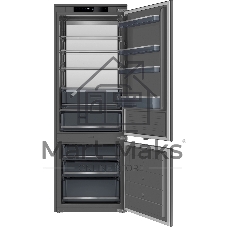 Встраиваемый холодильник Weissgauff WRKI 1970 INV. INOX нержавеющая сталь, 341л, морозилка снизу