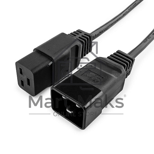 Кабель питания для UPC Gembird/Cablexpert, 1.5м, С19 - C20, 16А, черный, с заземлением(PC-189-C19)