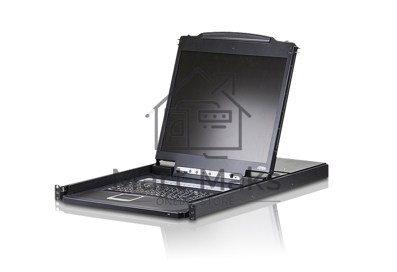 Переключатель/switch, KVM, 1 user консоль LCD/ЖК 19 =16 cpu/портов/port PS2/USB+VGA, с KVM-шнурами PS2 1х1.8м.;USB 1x1.8м., 1280x1024, 1U 19, исп.спец.шнуры, OSD, каскад 256, лат./рус.клав 16PLCD KVMP SWITCH 19INCH