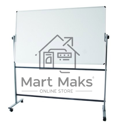 Демонстрационная доска Deli E7882 магнитно-маркерная, лак, 90x120см на роликах белый двухсторонняя