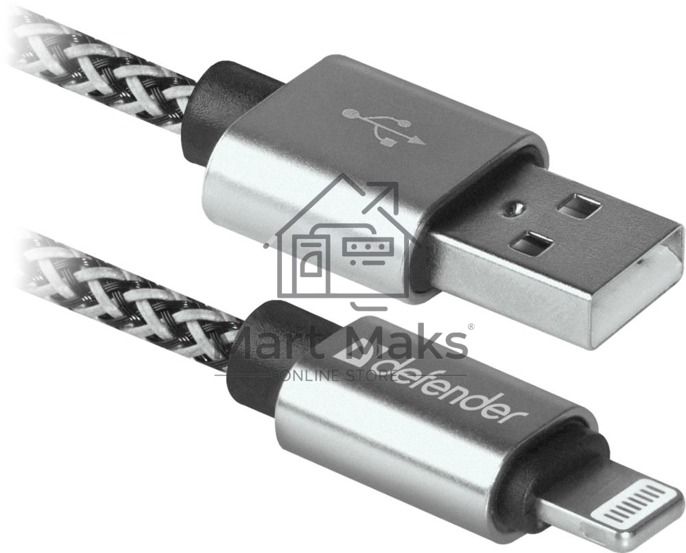 Кабель Defender LIGHTNING TO USB2 1M WHITE ACH01-03T 87809