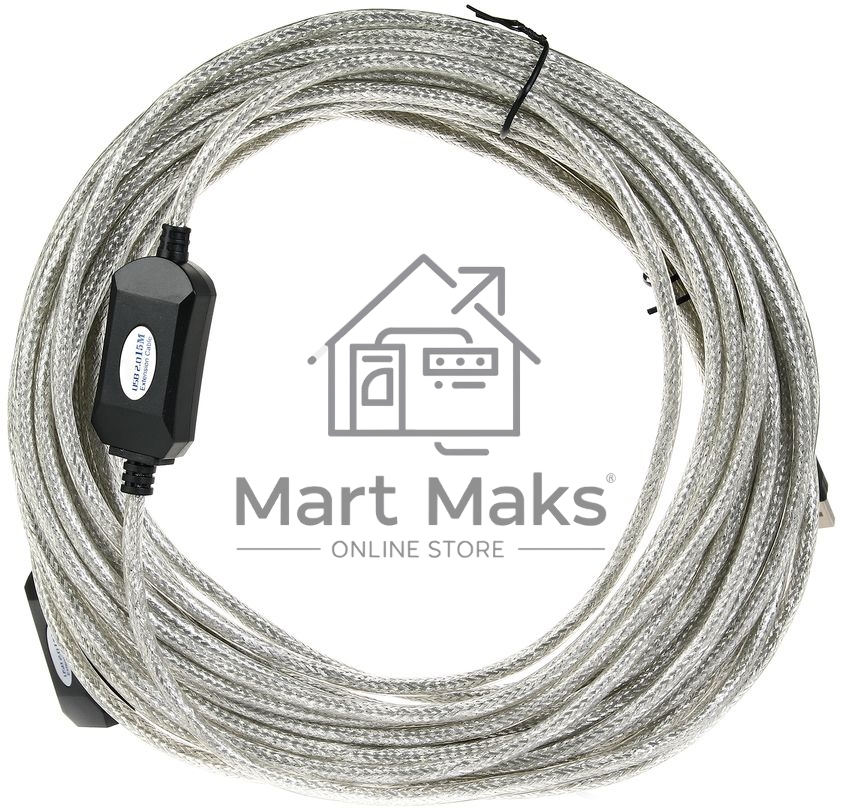 Кабель удлинитель Aopen активный ACU823-15M, USB2.0-repeater AM/AF 15м