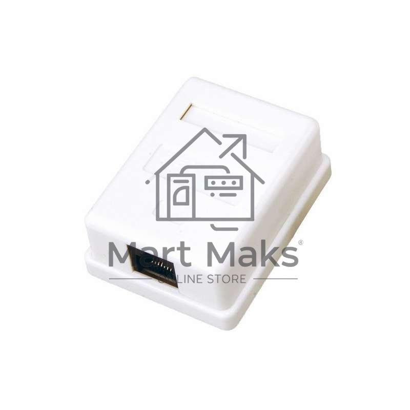 Розетка компьютерная 1-м ОП RJ45 CAT 5E бел. Rexant 03-0121