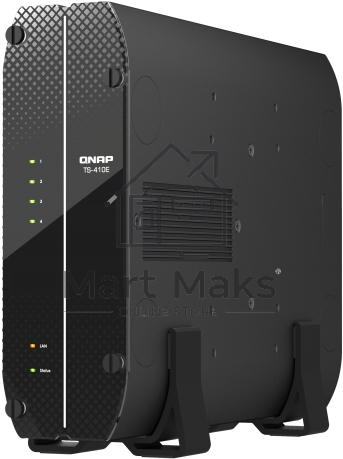 Сетевое хранилище SMB QNAP TS-410E-8G NAS fanless 4 2.5 SSD trays. Intel Celeron J6412 4-core 2.0-2.6 GHz, 8 GB RAM (max), 2x2.5 GbE, 4xUSB 3.2 Gen 2 (10Gbps),1xHDMI