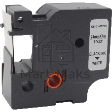 Картридж ленточный Cactus CS-D1-53713 24мм, черный шрифт, белый фон, 7м для DYMO Rhino Pro 6000, LM 500TS