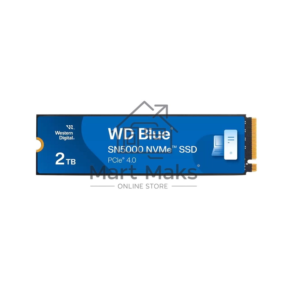 Накопитель SSD WD Blue SN5000 WDS200T4B0E, 2Tb, PCIe 4.0 x4, M.2 2280, NVMe, R/W 5150/4850