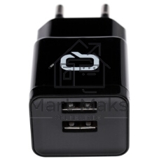 Автомобильное зарядное устройство QUMO 2A, 2 USB, 1A+1A черный, кабель Apple 8 pin в комплекте