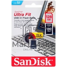 Флешка USB Sandisk CZ430 ULTRA FIT (SDCZ430-128G-G46), 128Gb, USB 3.1, R/W 130/40, черный