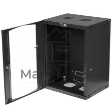 Шкаф настенный Next, 15U 550x450, стеклянная дверь, черный