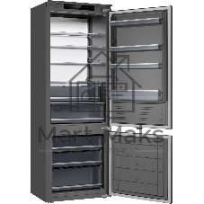 Встраиваемый холодильник Weissgauff WRKI 1970 INV. INOX нержавеющая сталь, 341л, морозилка снизу