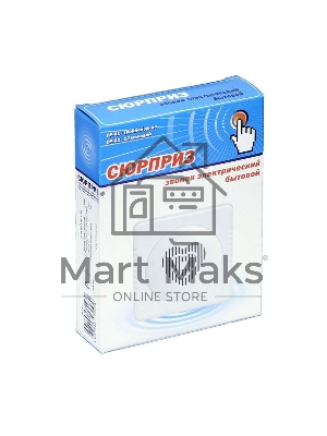 Звонок проводной Сюрприз 12 мел. с питанием от батареек с кнопкой и проводом 2ААх1.5В 80-90дБА бел. Тритон СР-02Б