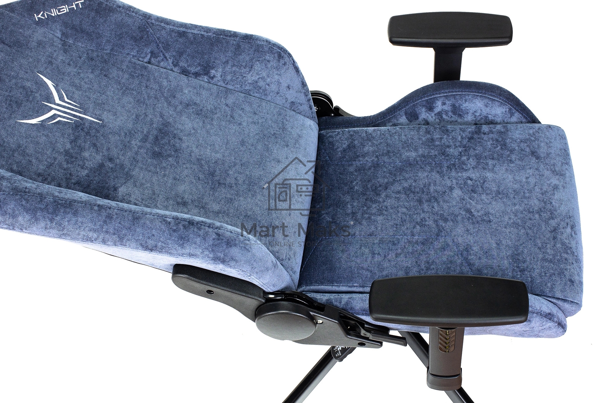 Кресло игровое Knight N1 Fabric синий Light-27 с подголов. крестовина металл