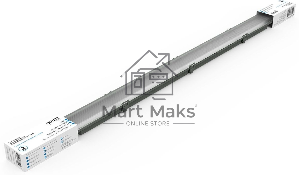 Светильник линейный Gauss СПП-Т8-G13 LITE 220-230V IP65 1276*60*55мм для LED ламп 1х1200мм 1/16