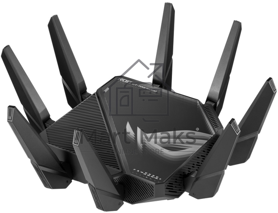 Роутер ASUS ROG GT-AXE16000 802.11 a/b/g/n/ac/ax до 1148 + 4804Мбит/c, 2,4 + 5 гГц, 8 антенн, USB, GBT LAN ; 90IG06W0-MU2A10