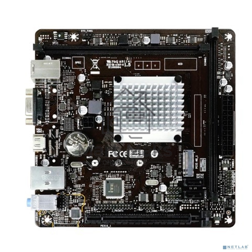 Материнская плата Biostar J4125NHU, BGA1090, Intel SoC, 2xDDR4, 2xSATA, 1xM.2 (PCIe 2.0 x2), 1xPCIe 2.0 x1, 1xHDMI, 1xVGA, 1x 1Gb LAN, 2xUSB-A 2.0, 2xUSB-A 3.2 Gen 1, 3x3.5 мм, 7.1, Mini-ITX