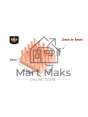 Медный радиатор 13х12х4 мм