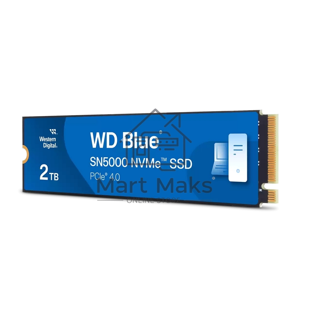 Накопитель SSD WD Blue SN5000 WDS200T4B0E, 2Tb, PCIe 4.0 x4, M.2 2280, NVMe, R/W 5150/4850