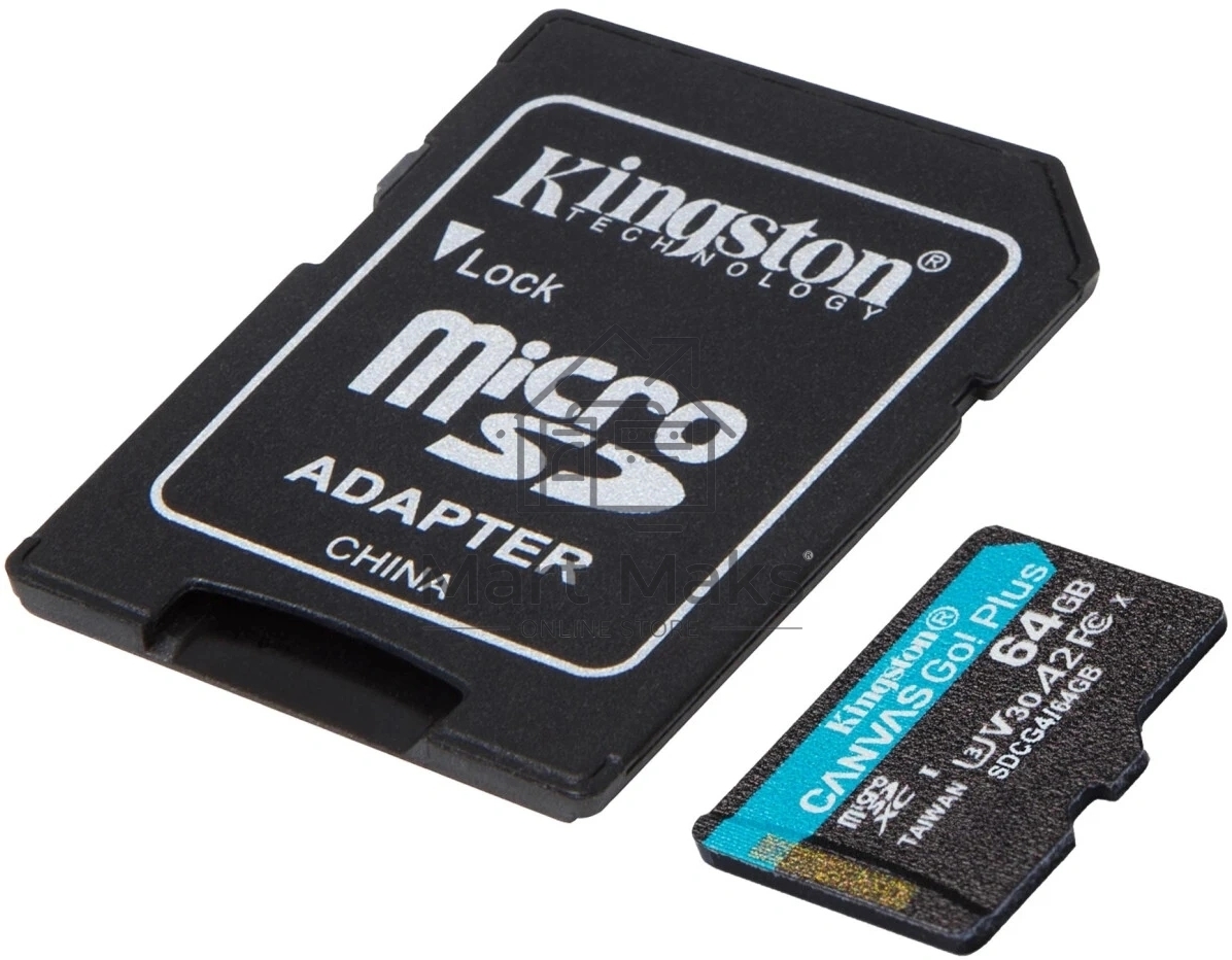 Флеш карта microSDXC 64GB Kingston SDCG4/64GB Canvas Go! Plus + adapter