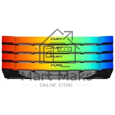Оперативная память Kingston Fury Renegade, DDR4, 32Gb (4x8GB), 3600MHz, CL16, DIMM, с радиаторами, RGB, серебристый/черный