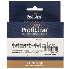 Картридж струйный ProfiLine PL-LC39/985Y для принтеров Brother DCP-J125/DCP-J315W/DCP-J515W/MFC-J220/MFC-J265W/MFC-J410/MFC-J415W с чернилами Yellow