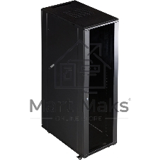 Шкаф серверный Lanmaster (TWT-CBB-32U-6X6-P1) напольный 32U 600x600мм пер.дв.перфор. задн.дв.перфор.2-хст. 800кг черный