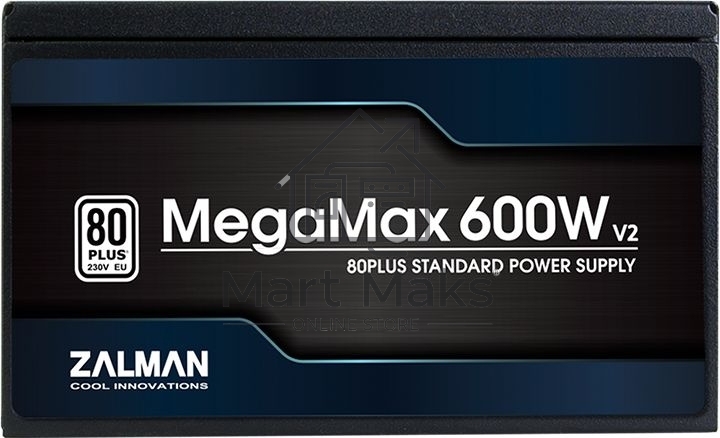 Блок питания Zalman ZM600-TXII V2 Retail, 600Вт, 80 PLUS, 120мм, черный