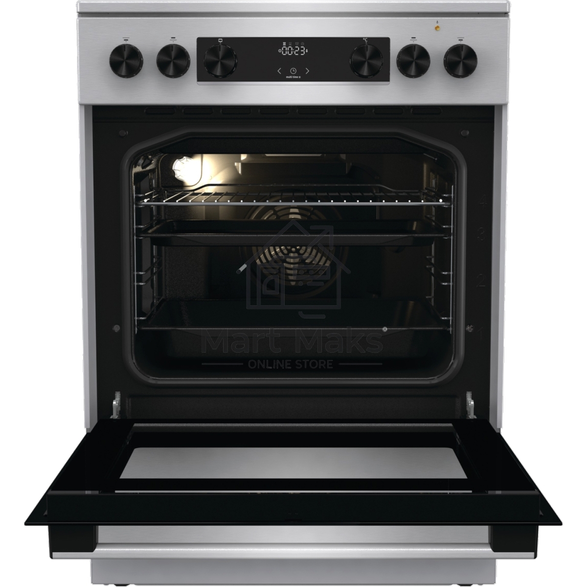 Плита электрическая Gorenje GECS6C70XC серебристый, конфорок 4 электрических, духовка 71 л, 60 см x 85 см x 60 см