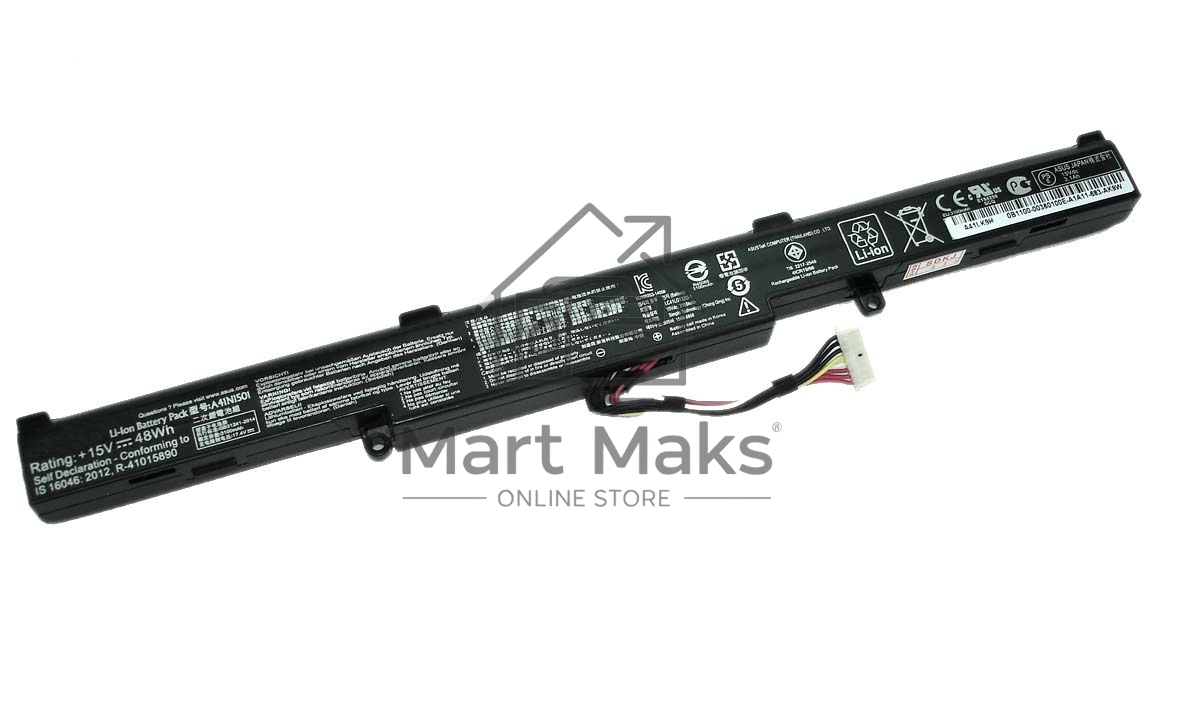 Аккумуляторная батарея для ноутбука Asus ROG GL752VW (A41N1501) 48Wh черная