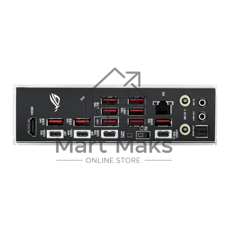 Материнская плата ASUS ROG STRIX X870E-E GAMING WIFI, AM5, AMD X870E, 4xDDR5, 4xSATA, 5xM.2, 1xPCI-E 5.0 x16, 1xPCI-E 4.0 x4, 1xHDMI, 1xUSB-C 3.2 Gen 2, 1xUSB-C 3.2 Gen 2x2, 2xUSB-C 4.0, 1x 5Gb LAN, 9xUSB-A 3.2 Gen 2, 2x3.5 мм, TOSLINK, 1xWi-Fi 7, ATX