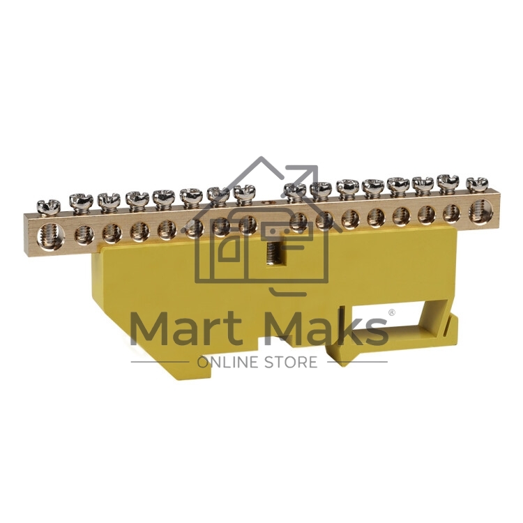 Шина нулевая с изолятором OptiKit BB-D-PE-DIN-16-6х9 желт. КЭАЗ 277843