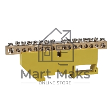 Шина нулевая с изолятором OptiKit BB-D-PE-DIN-16-6х9 желт. КЭАЗ 277843