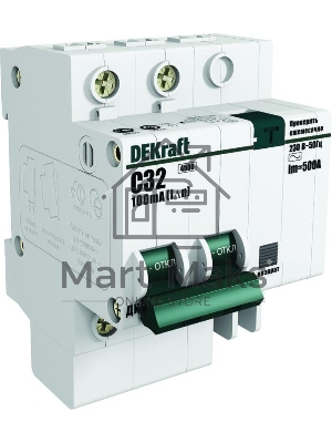 Выключатель автоматический дифференциального тока Dekraft 2п C 25А 30мА тип AC 4.5кА ДИФ-101 4.5мод. DeKraft 15005DEK