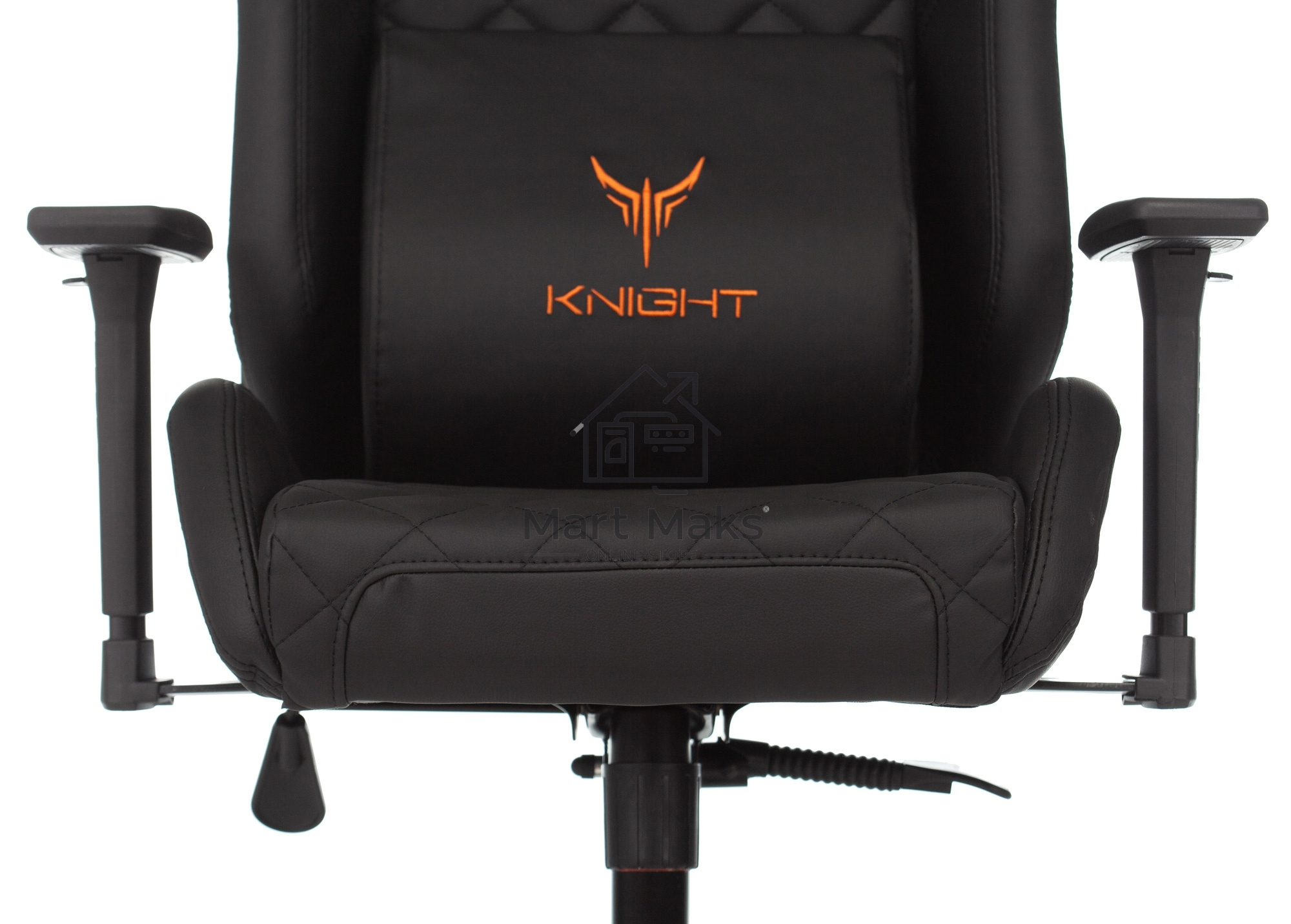 Кресло игровое Knight RAMPART черный, ромбик, эко.кожа, с подголов. крестовина металл