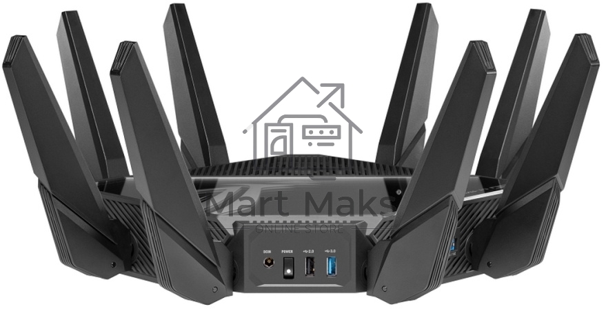 Роутер ASUS ROG GT-AXE16000 802.11 a/b/g/n/ac/ax до 1148 + 4804Мбит/c, 2,4 + 5 гГц, 8 антенн, USB, GBT LAN ; 90IG06W0-MU2A10