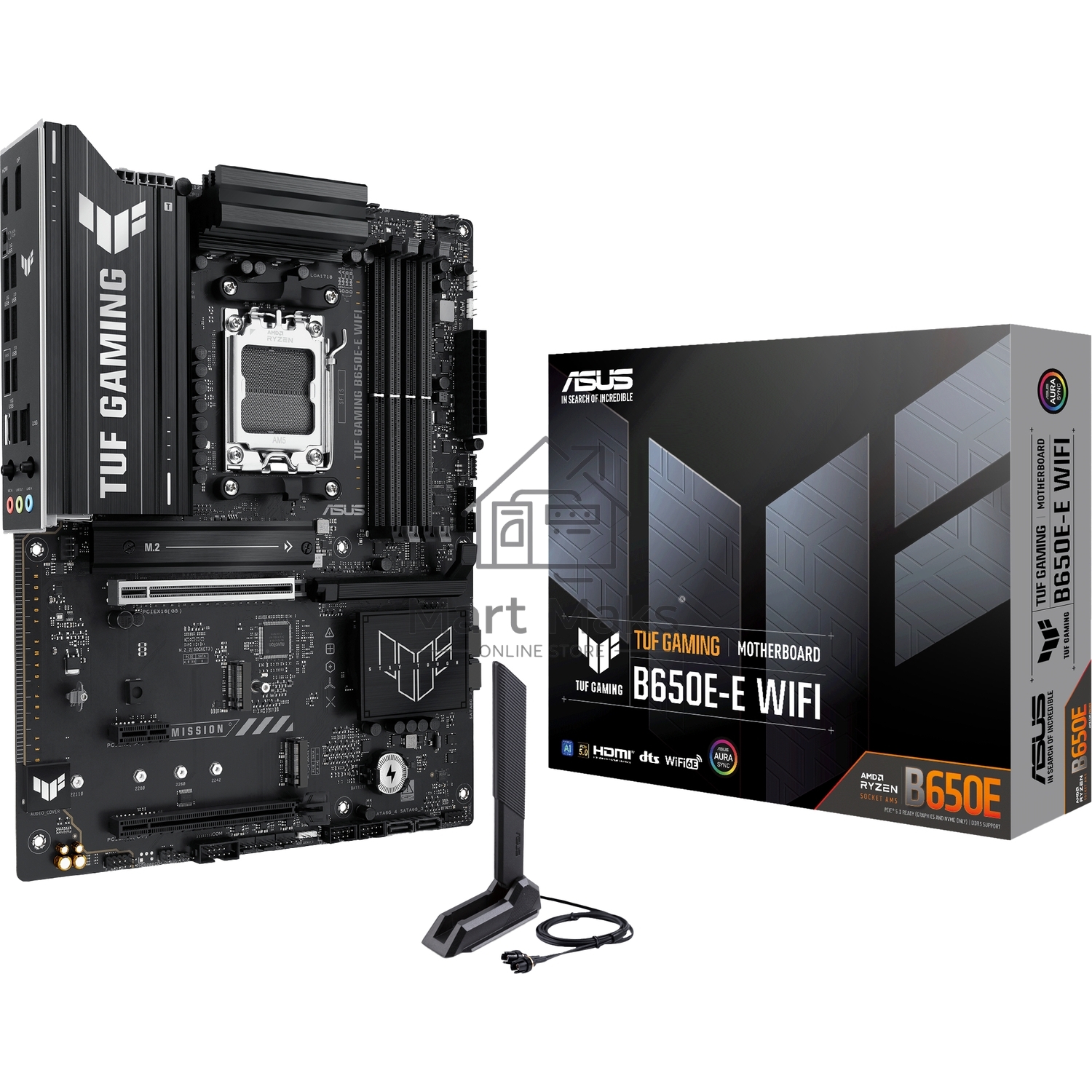 Материнская плата ASUS TUF GAMING B650-E WIFI, AM5, AMD B650, 4xDDR5, 4xSATA, 3xM.2, 1xPCIe 4.0 x16, 1xPCIe 4.0 x16, 1xPCIe x1, 1xDP, 1xHDMI, 1x2.5Gb LAN, Wi-Fi 6E, Bluetooth 5.3, 2xUSB-C (1x10Gbps, 1x20Gbps), 3xUSB-A 5Gbps, 2xUSB-A 10Gbps, 3xUSB-A 2.0, 5