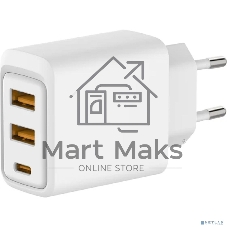 Сетевое зарядное устройство Rexant с двумя портами USB-A и одним портом USB-C, 10 Вт