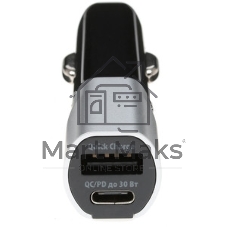 Автомобильное зарядное устройство Qumo PD (Charger 0080), Type C, черный