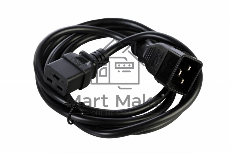 Шнур питания ЦМО с заземлением IEC 60320 C19/IEC 60320 C20, 16А/250В (3x1,5), длина 3 м. (R-16-Cord-C19-C20-3)