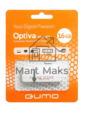 Флешка USB 2.0 QUMO 16 Gb Optiva 02 белый QM16GUD-OP2-белый
