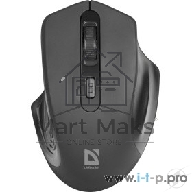 Мышь беспроводная Defender Datum MB-345 черный, 1600 dpi, радиоканал, USB, кнопки - 4