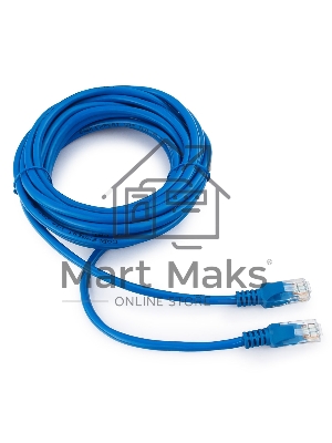 Патч-корд медный UTP Cablexpert PP10-5M/B кат.5, 5м, литой, многожильный (синий)