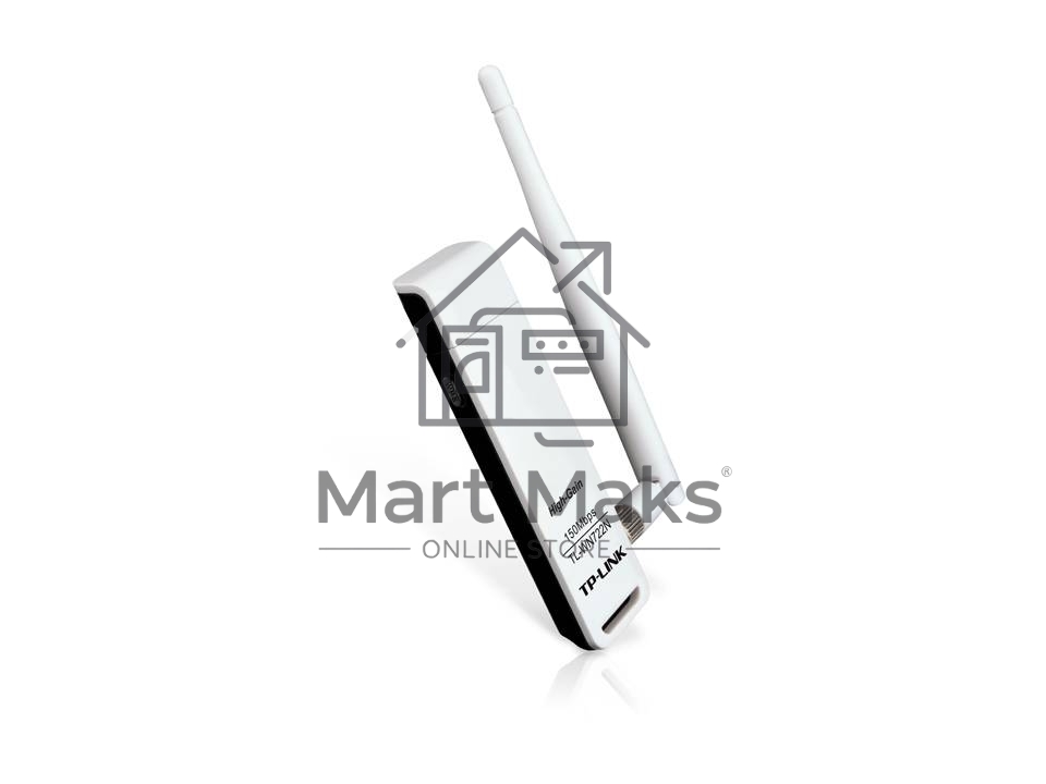 Адаптер TP-Link SOHO TL-WN722N 150Mbps High Gain Wireless N USB Adapter with Cradle, 1T1R, 2.4GHz, 802.11n/g/b, 1 detachable antenna