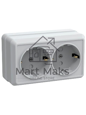 Розетка 2-м ОП Октава 16А РСш22-3-ОБ защ. шторки с заземл. IP20 белый ИЭК ERO24-K01-16-DC