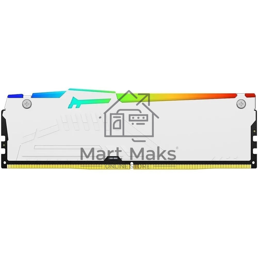 Оперативная память Kingston Fury Beast, DDR5, 16GB (1x16GB), 5200MHz, CL40, DIMM, с радиатором, RGB, белый