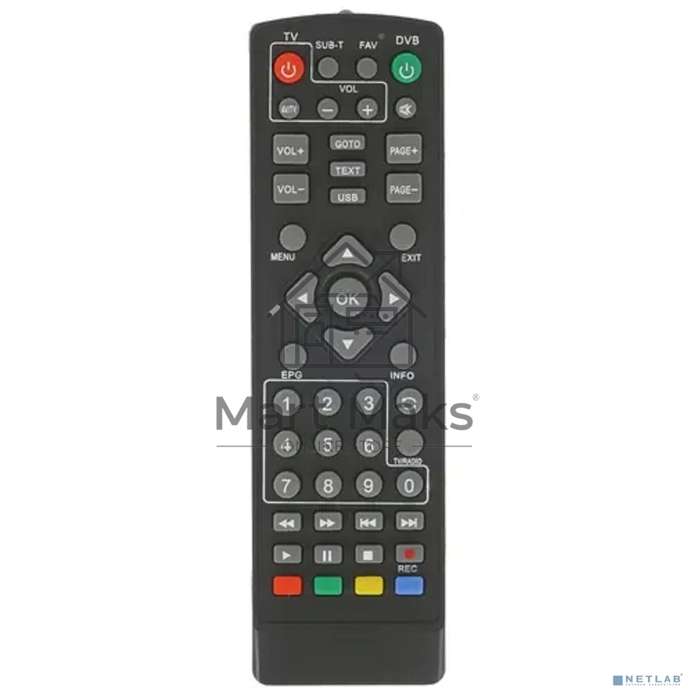 Пульт универсальный Rexant для DVB-T2 с функцией управления телевизором (RX-DVB-014)