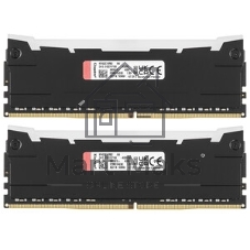 Оперативная память Kingston Fury Renegade, DDR4, 64Gb (2x32GB), 3200MHz, CL16, DIMM, радиатор, RGB, серебристый/черный