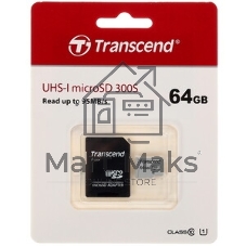 Флеш карта microSD 64Gb Transcend microSDXC Class 10 UHS-I U1, (без адаптера), TLC