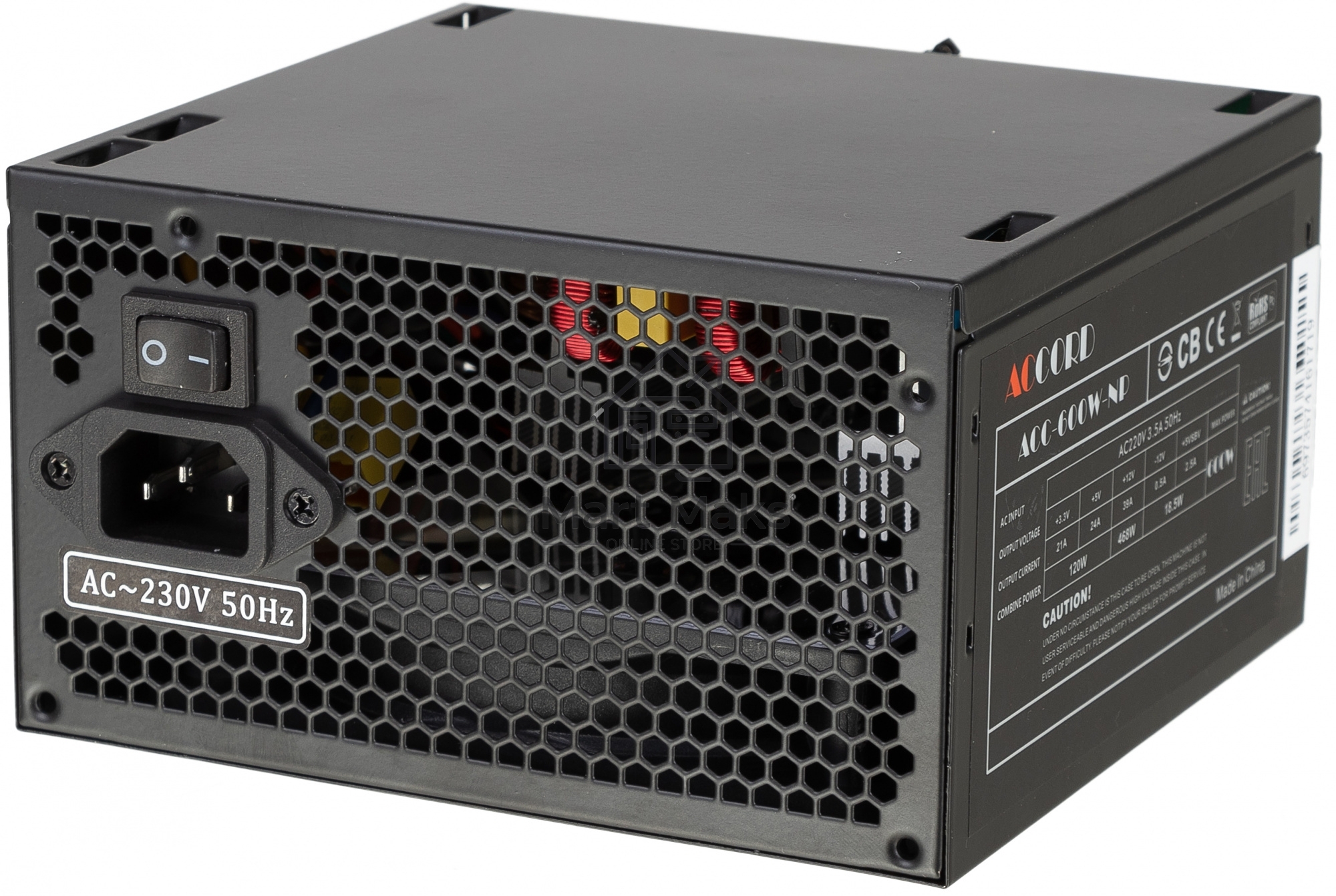 Блок питания Accord ACC-600W-NP, 600Вт, 120мм, черный