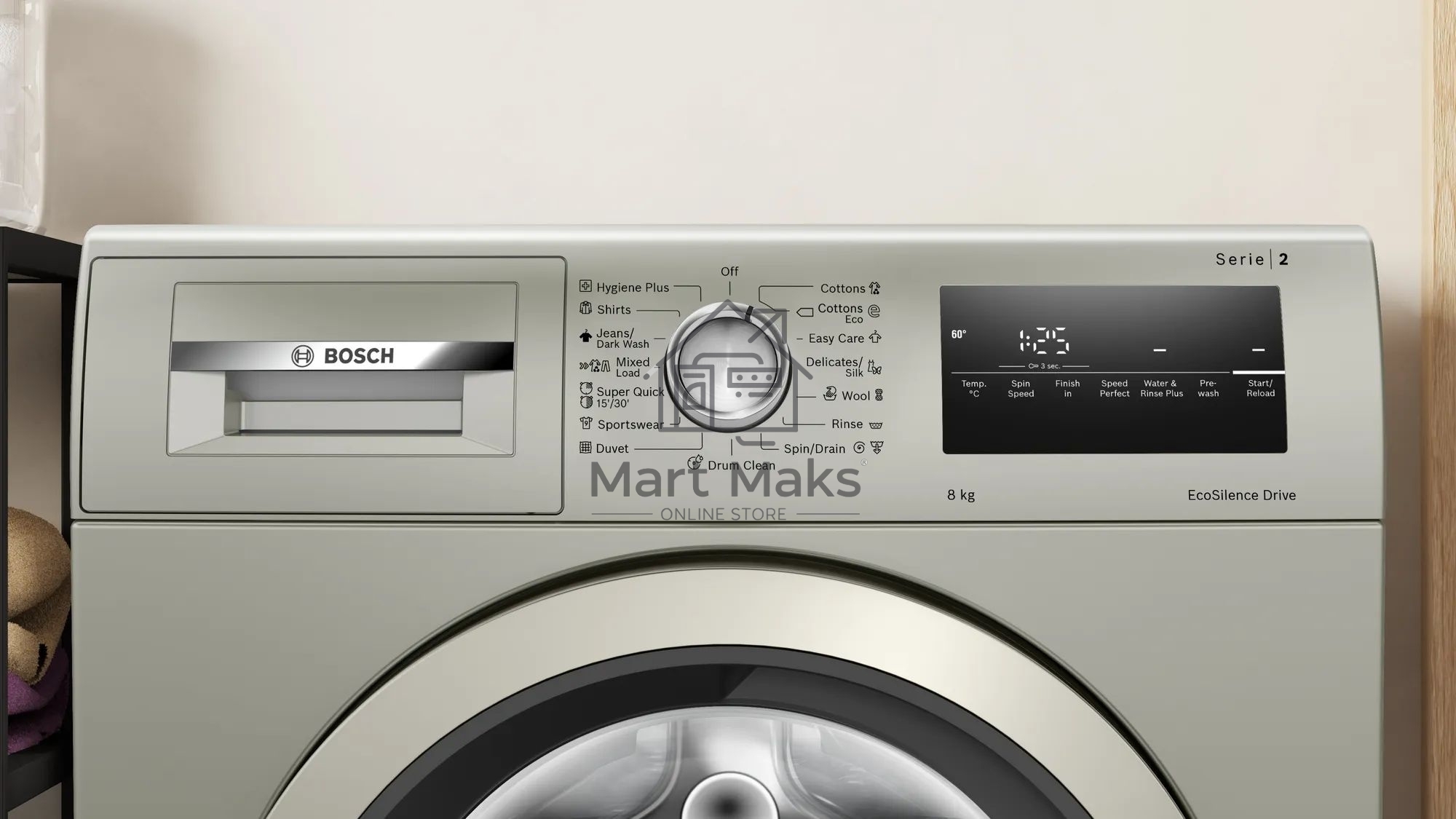 Стиральная машина Bosch WAN2420XME серебристый, загрузка фронтальная 8 кг, 1200 об/мин., класс: А+++